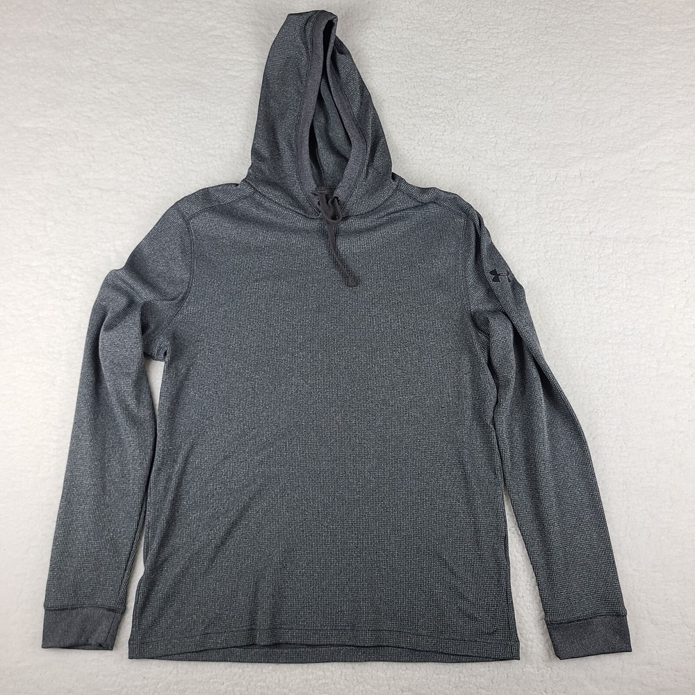 Under Armour Thermal Hoodie Mens Large Gray Loose Sweater Activewear